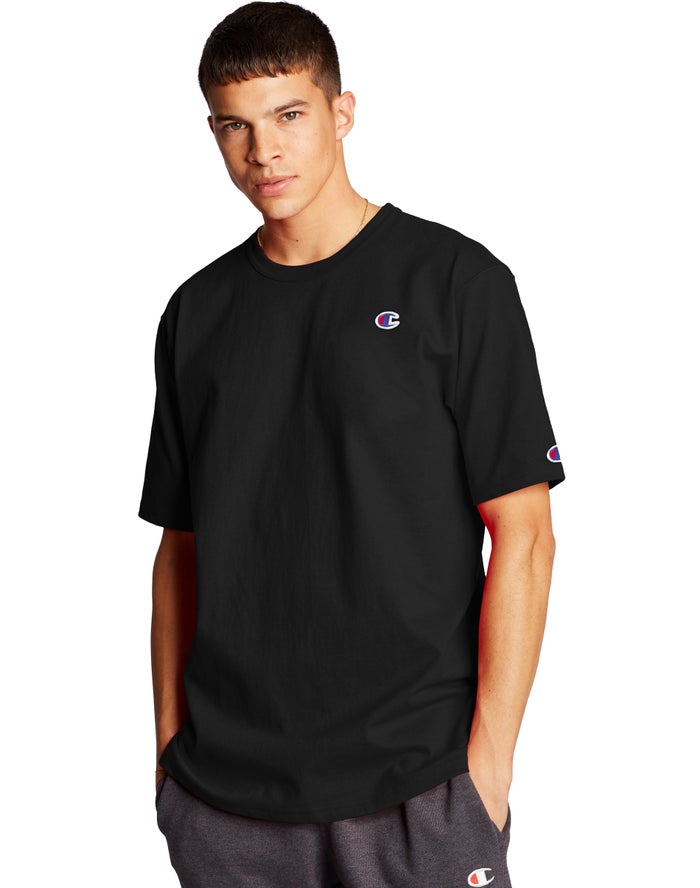 Champion Herre T-Shirts Sort - Heritage C Logo - Danmark UJY-876254